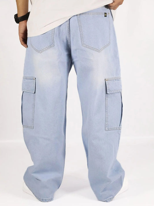 Cargo Baggy Jeans Celeste / HOMBRE