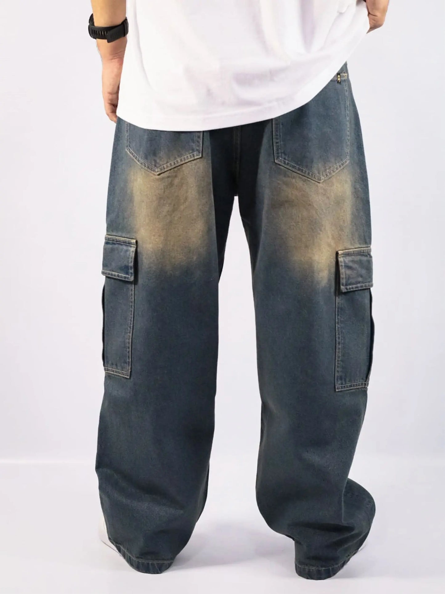 Cargo Baggy Jeans Azul / HOMBRE