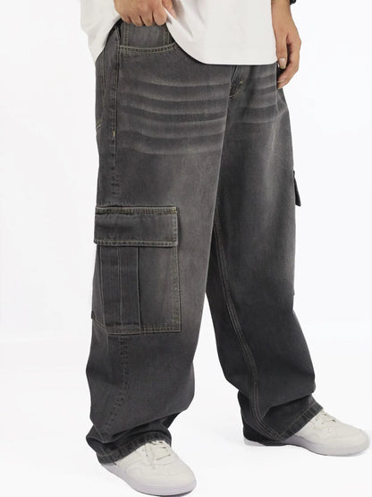 Cargo Baggy Jeans Gris / HOMBRE