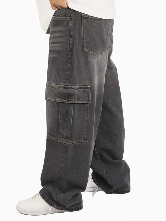 Cargo Baggy Jeans Gris / HOMBRE