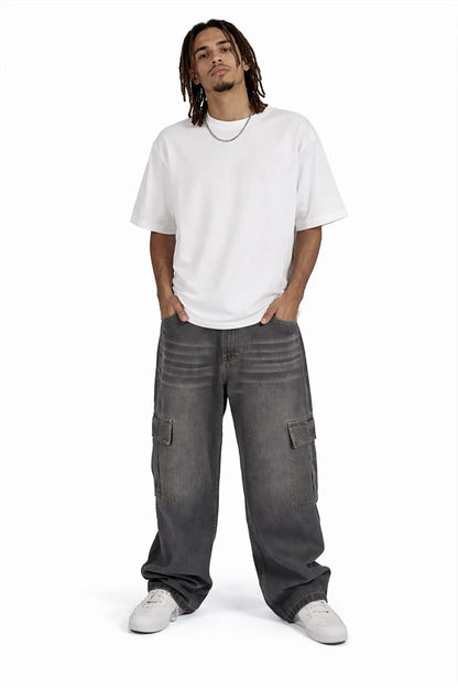 Cargo Baggy Jeans Gris / HOMBRE