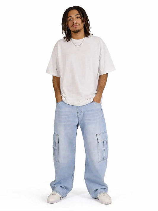 Cargo Baggy Jeans Celeste / HOMBRE