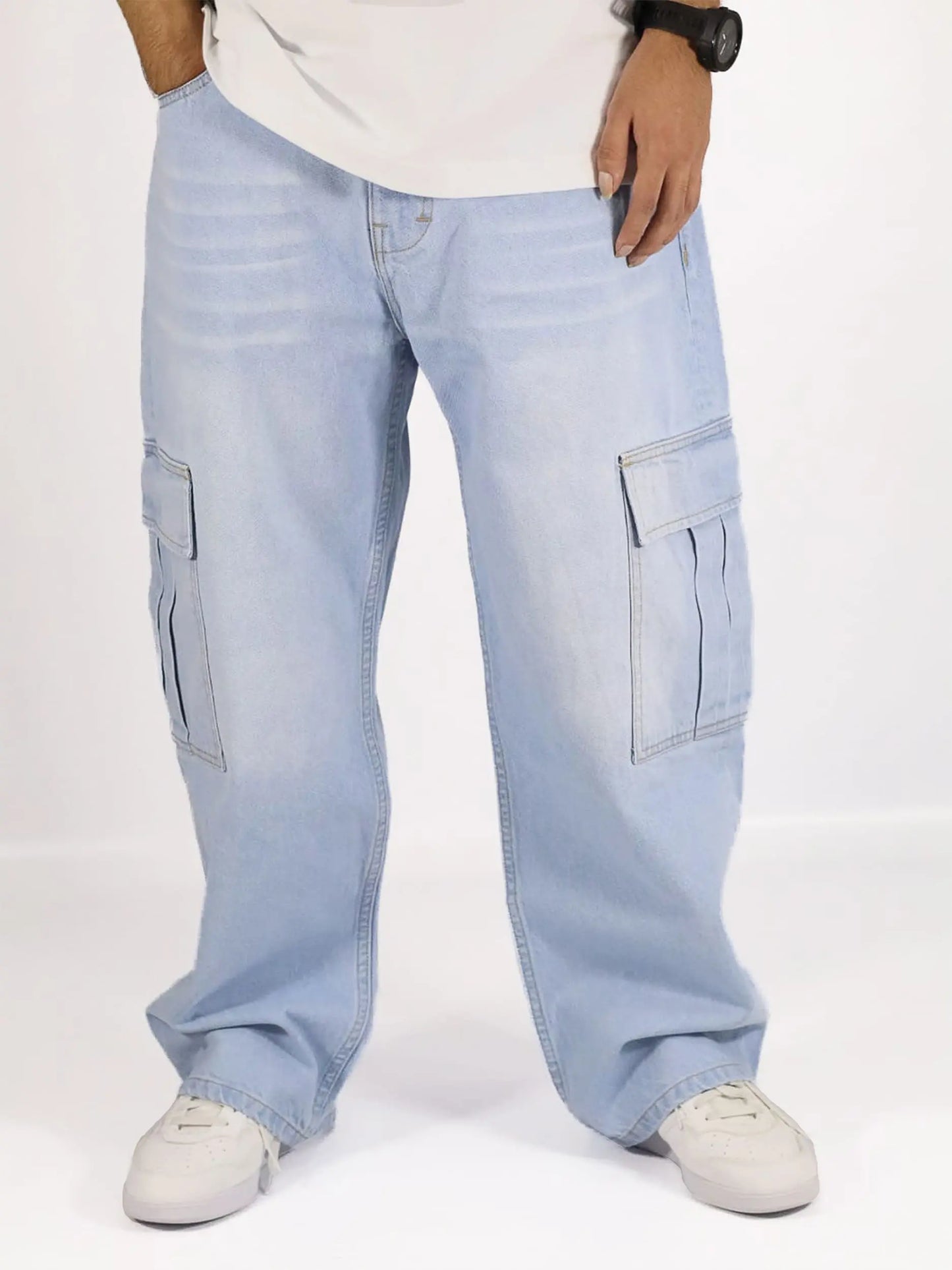 Cargo Baggy Jeans Celeste / HOMBRE