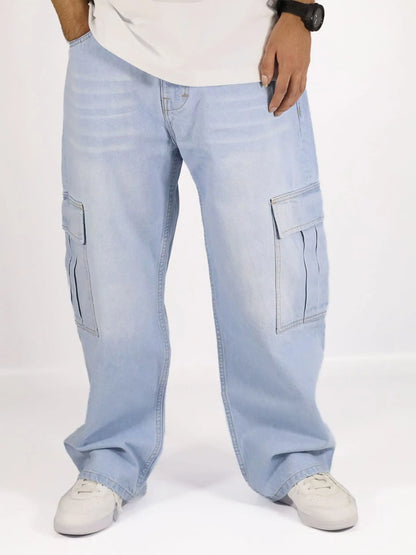 Cargo Baggy Jeans Celeste / HOMBRE