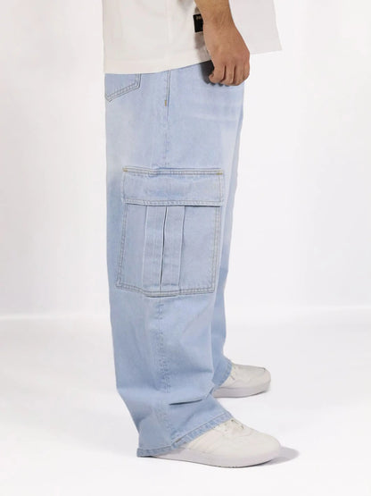 Cargo Baggy Jeans Celeste / HOMBRE
