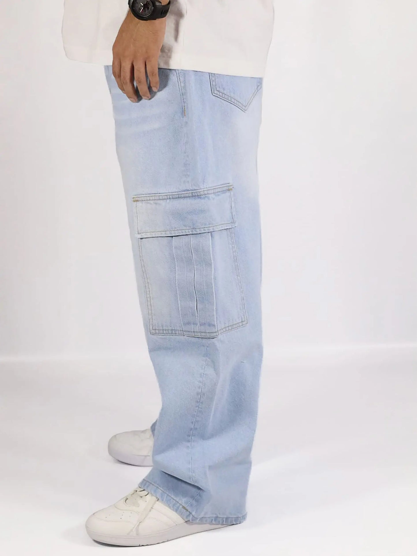 Cargo Baggy Jeans Celeste / HOMBRE