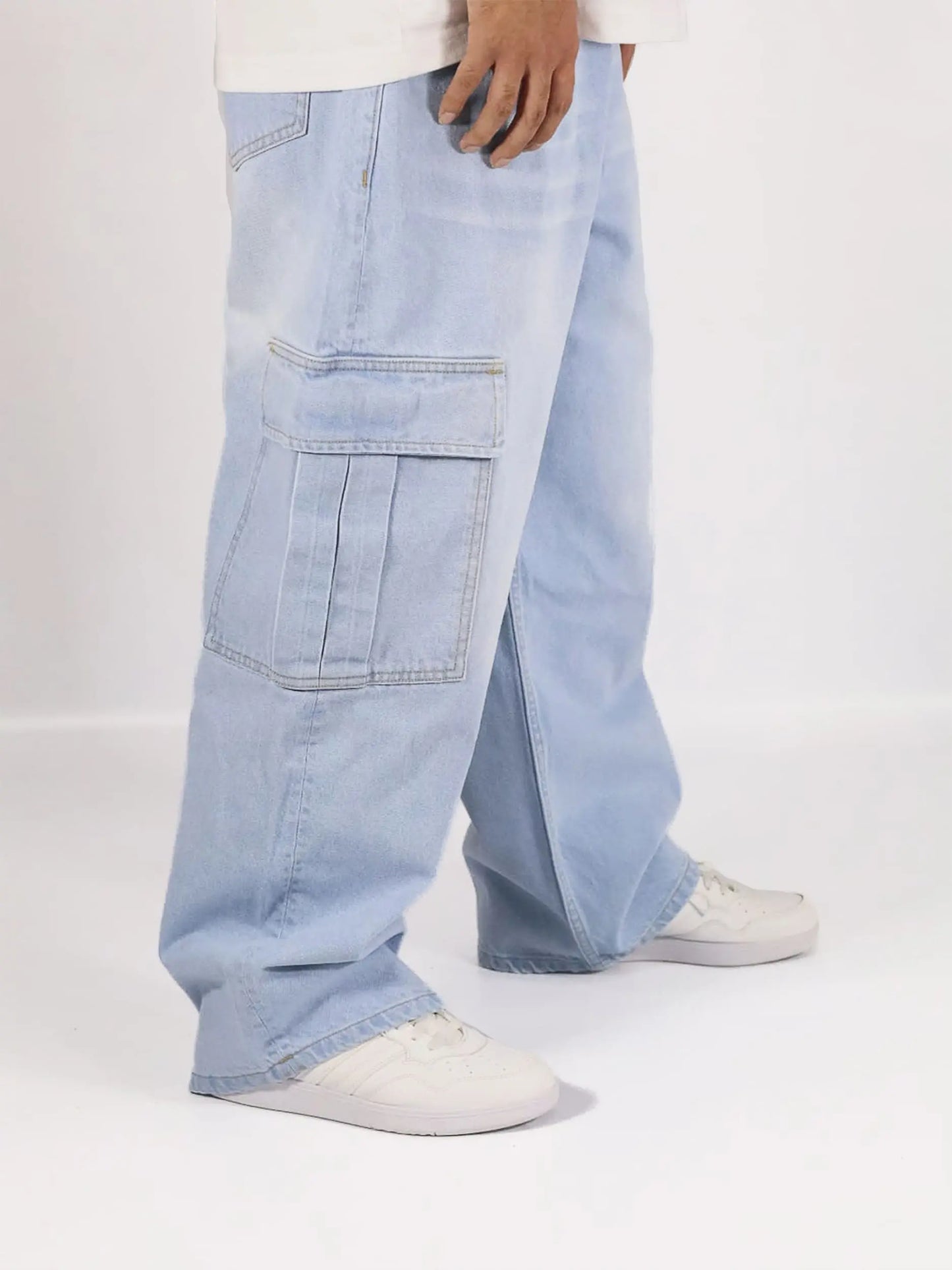 Cargo Baggy Jeans Celeste / HOMBRE