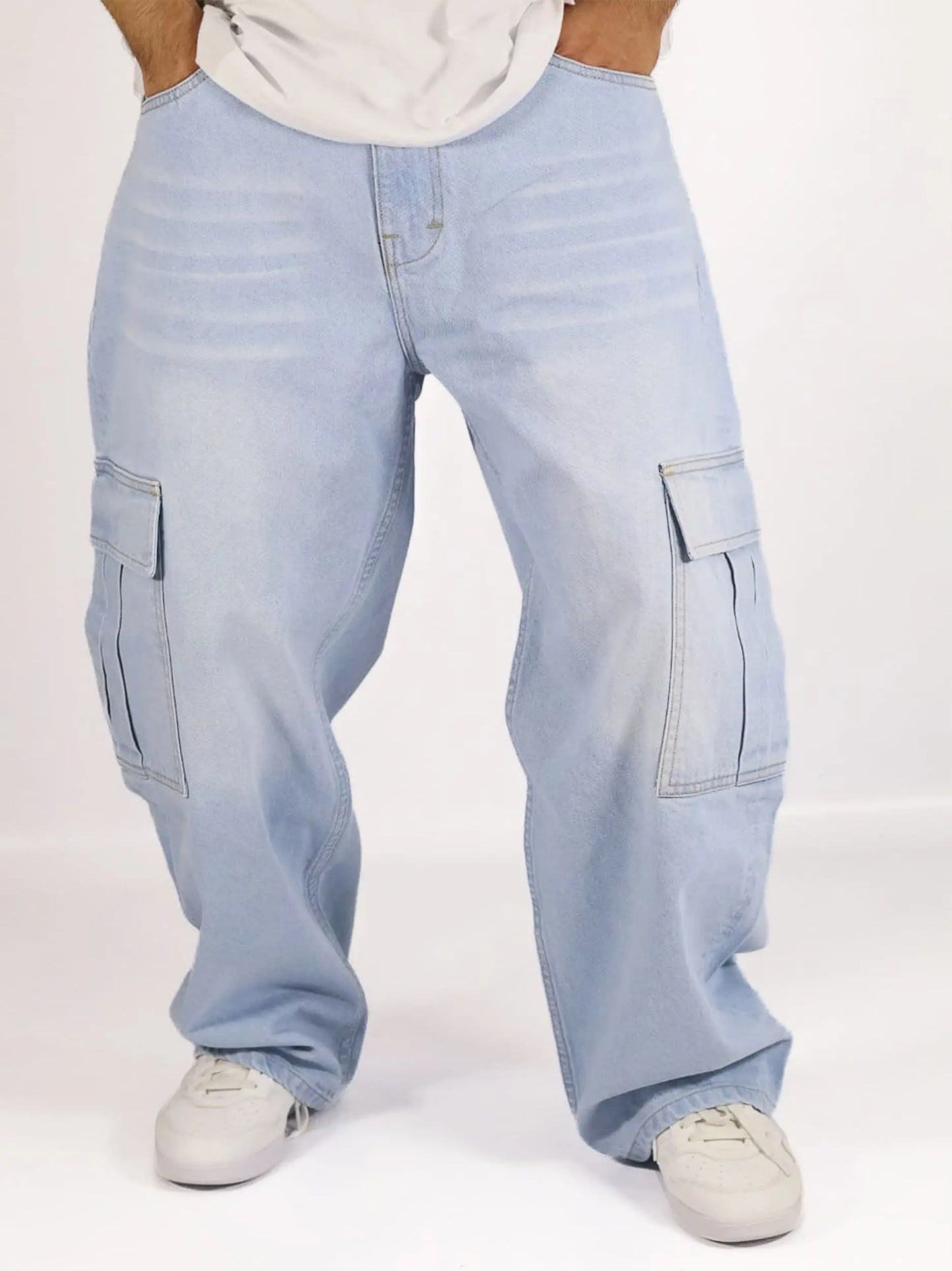 Cargo Baggy Jeans Celeste / HOMBRE