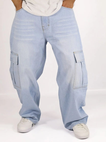 Cargo Baggy Jeans Celeste / HOMBRE