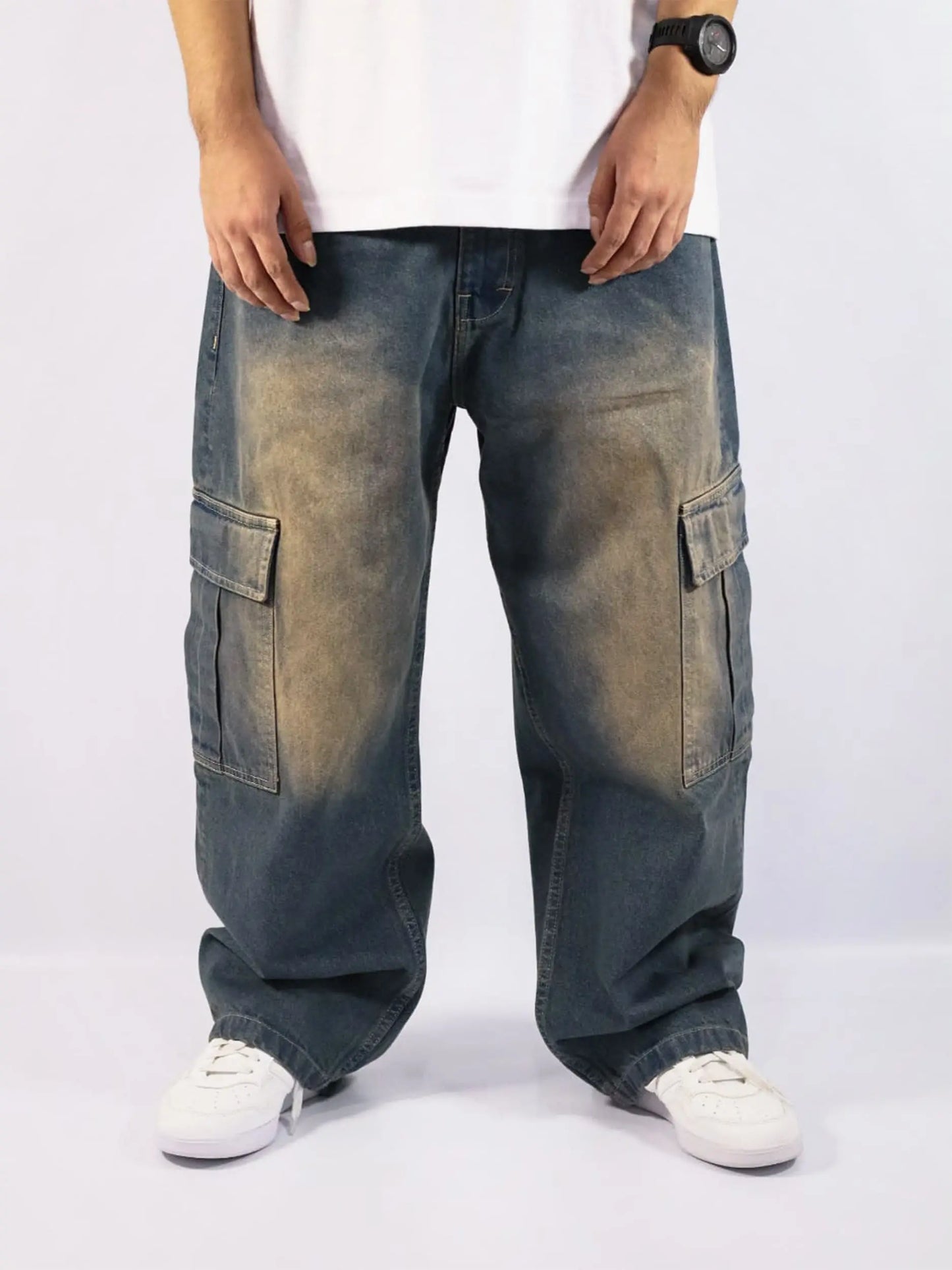 Cargo Baggy Jeans Azul / HOMBRE