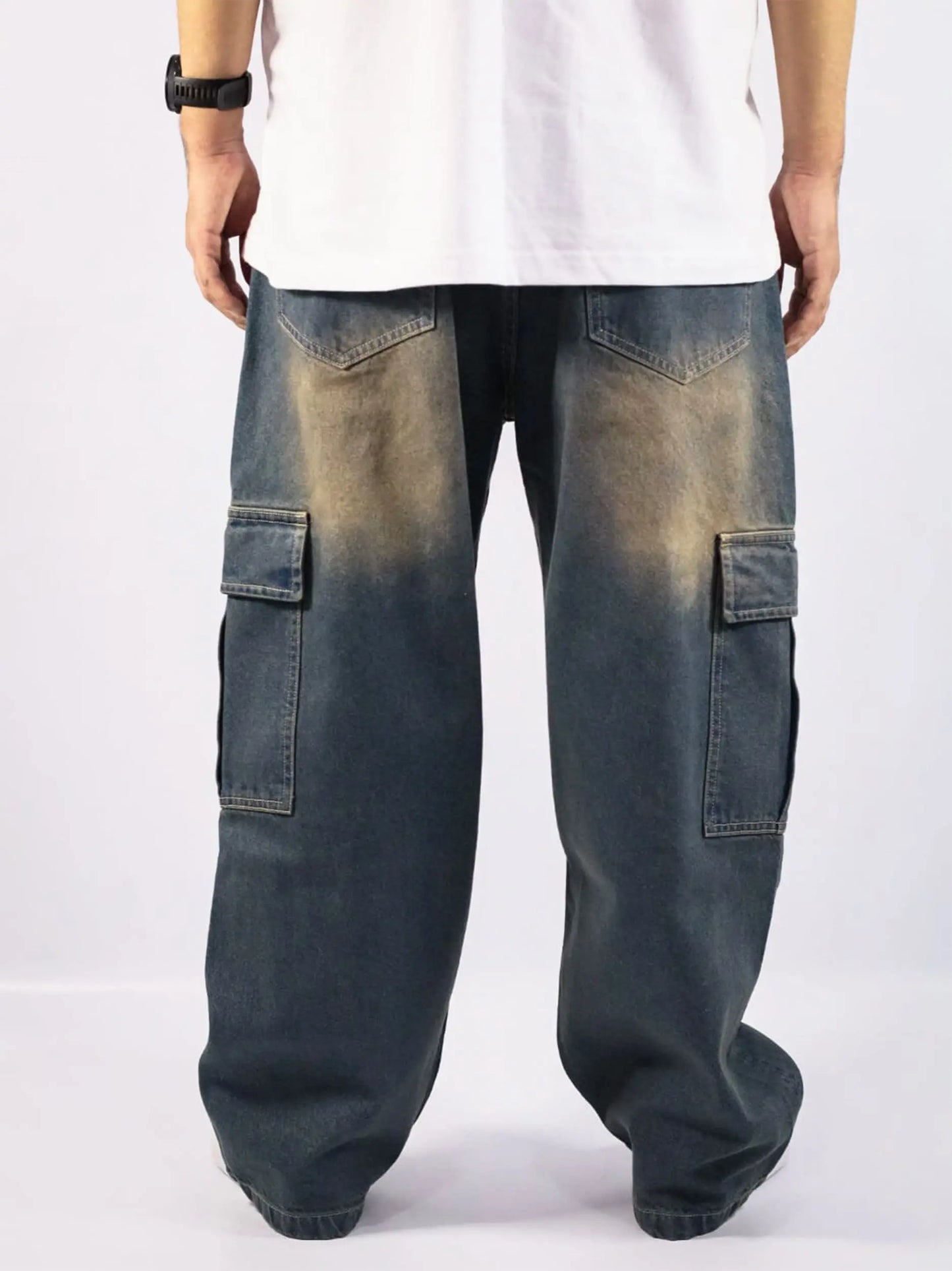 Cargo Baggy Jeans Azul / HOMBRE