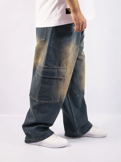 Cargo Baggy Jeans Azul / HOMBRE