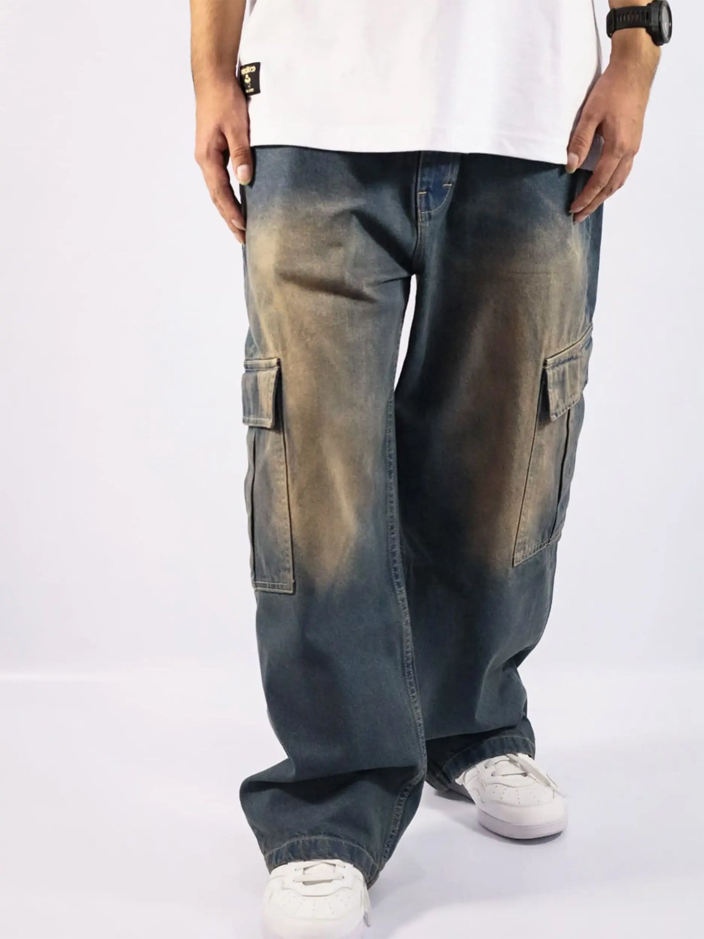 Cargo Baggy Jeans Azul / HOMBRE