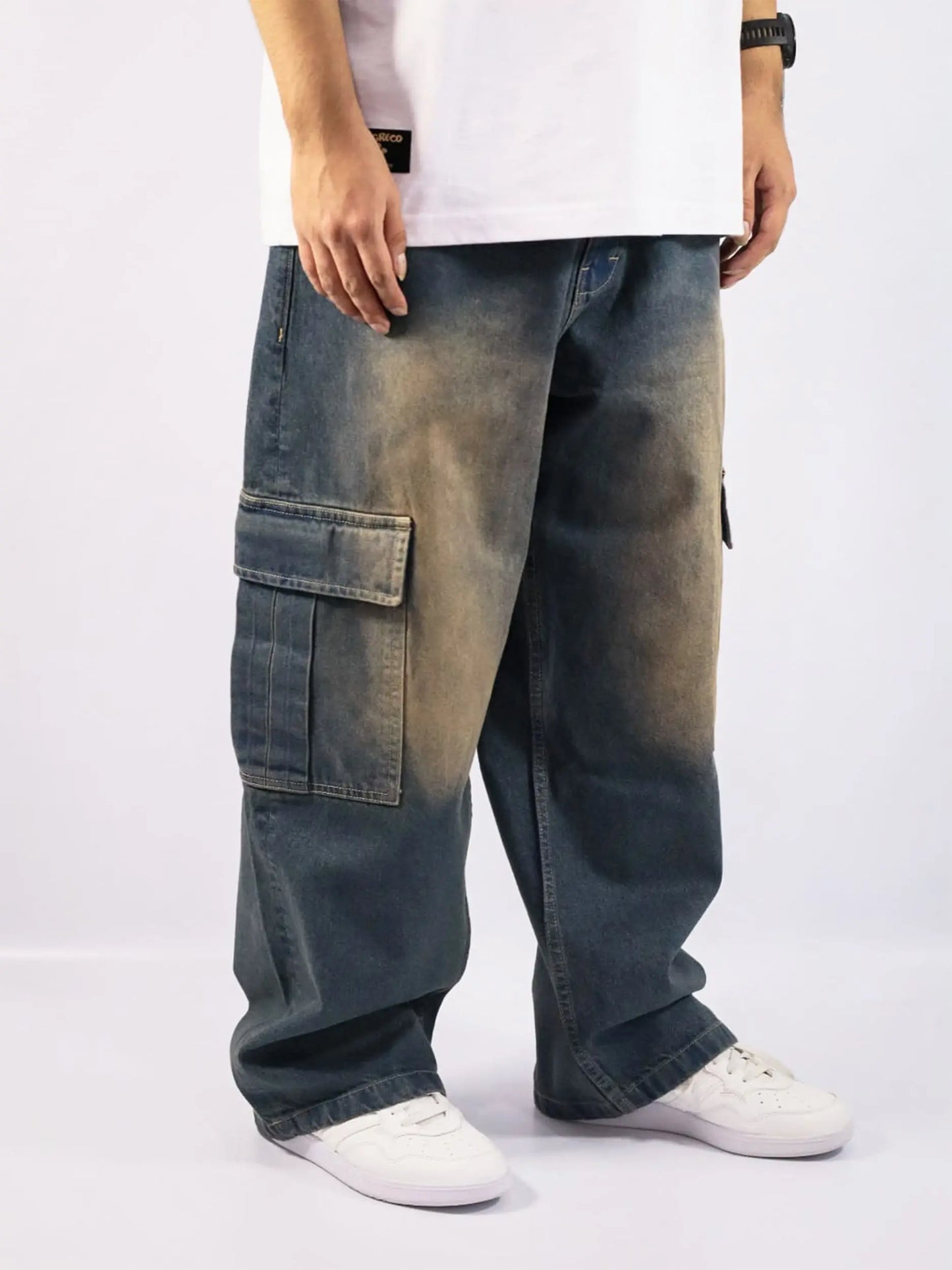 Cargo Baggy Jeans Azul / HOMBRE