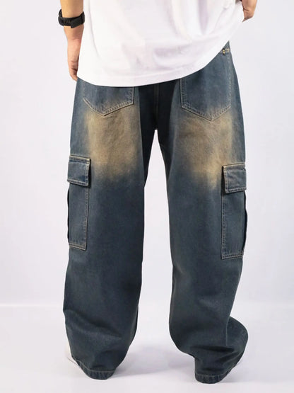 Cargo Baggy Jeans Azul / HOMBRE